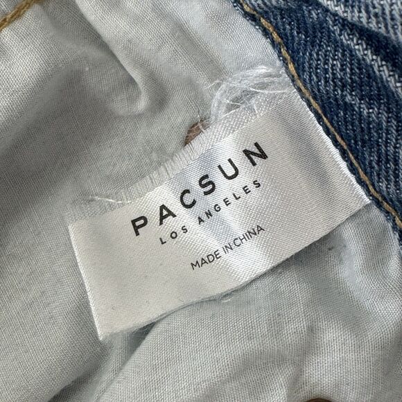 Pacsun SZ 26 Ultra High-Rise Slim Jeans Button-Fly Distressed Pockets Light Wash - Picture 10 of 11